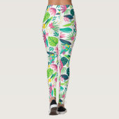 Leggings Fleurs tropicales colorées Motif sans couture (Dos)