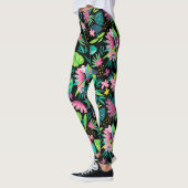 Leggings Fleurs tropicales colorées Motif sans couture (Gauche)