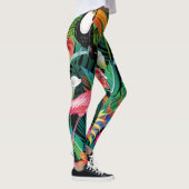 Leggings Fleurs tropicales et composition d'oiseaux. (Droite)