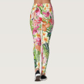 Leggings Fleurs tropicales et fleurs florales Feuilles hawa (Dos)