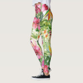 Leggings Fleurs tropicales et fleurs florales Feuilles hawa (Gauche)