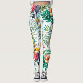Leggings Fleurs tropicales et Toucan (Devant)
