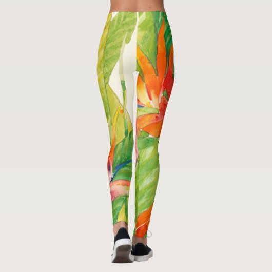Leggings Fleurs tropicales | Oiseau du paradis (Dos)