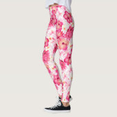 Leggings Fleurs tropicales rose et blanche (Gauche)