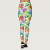 Leggings Fleurs tropicales sans couture motif (Dos)