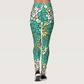 Leggings Fleurs vert et jaune (Dos)