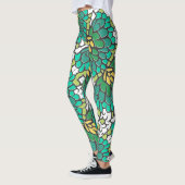 Leggings Fleurs vert et jaune (Gauche)