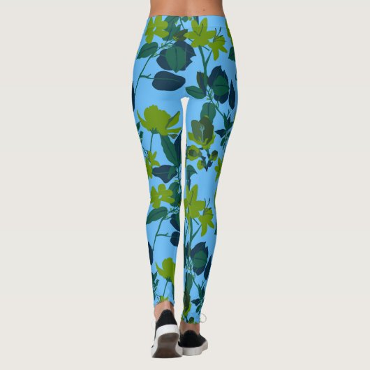 Leggings Fleurs vertes 1 (Dos)