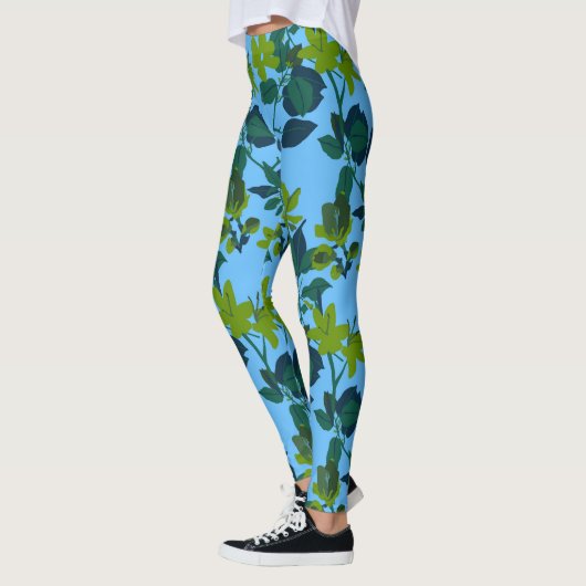 Leggings Fleurs vertes 1 (Gauche)