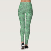 Leggings Fleurs vertes Motif d'art nature (Dos)
