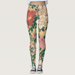 Leggings Fleurs vintages Azalea Peinture japonaise
