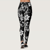 Leggings Fleurs Vintages Fille mignonne (Dos)