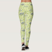 Leggings fleurs violet et jaune motif (Dos)