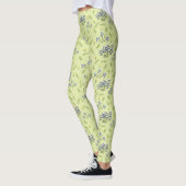 Leggings fleurs violet et jaune motif (Gauche)