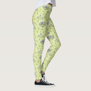 Leggings fleurs violet et jaune motif