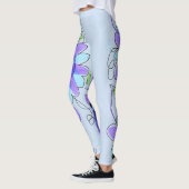 Leggings Fleurs Violets Et Bleus (Gauche)