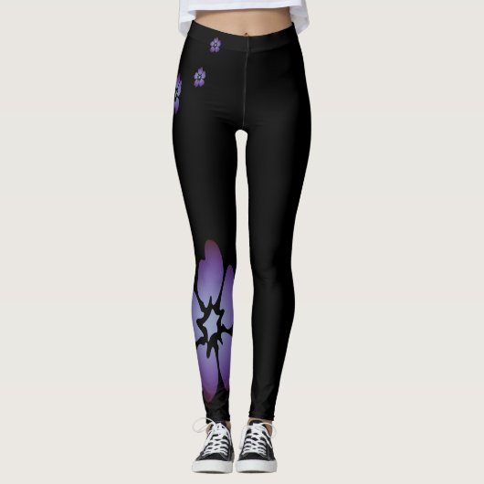Leggings Fleurs violettes (Devant)
