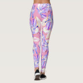 Leggings Fleurs violettes : Aquarelle Élégance Florale. (Dos)
