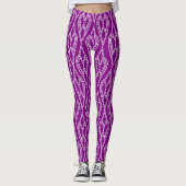 Leggings Fleurs violettes Art Déco (Devant)