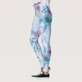 Leggings Fleurs violettes et bleues (Gauche)
