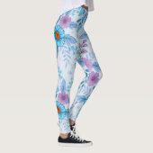 Leggings Fleurs violettes et bleues (Droite)