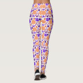 Leggings Fleurs violettes Et Oranges (Dos)
