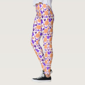 Leggings Fleurs violettes Et Oranges (Gauche)