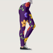 Leggings Fleurs violettes foncées (Droite)