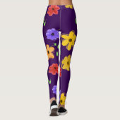 Leggings Fleurs violettes foncées (Dos)