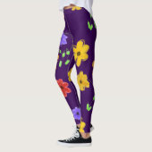 Leggings Fleurs violettes foncées (Gauche)
