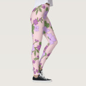 Leggings Fleurs Violettes, Modèle Floral, Motif De Fleurs (Droite)