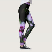 Leggings Fleurs violettes, Nom Personnalisé Yoga Exercice (Droite)
