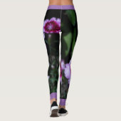 Leggings Fleurs violettes, Nom Personnalisé Yoga Exercice (Dos)