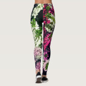 Leggings Fleurs violettes, roses et blanches (Dos)