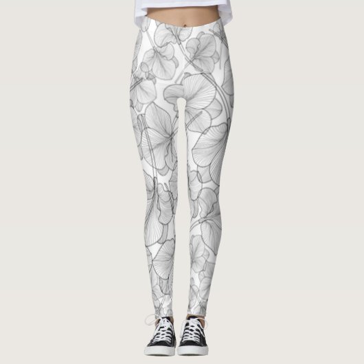 Leggings Fleurs | Zazzle_Growshop. (Devant)