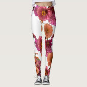 Leggings Fleurs Zinnia Bouquet Maureen Girard coloré (Devant)