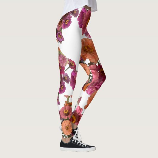 Leggings Fleurs Zinnia Bouquet Maureen Girard coloré (Droite)