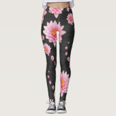 Leggings Floating Pink Lotus Flowers (Devant)