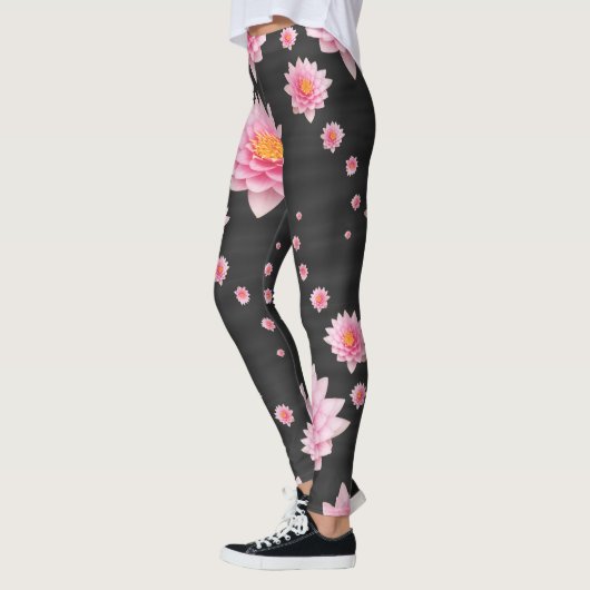 Leggings Floating Pink Lotus Flowers (Gauche)