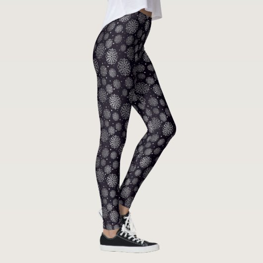 Leggings Flocon de neige argenté avec écailles de poisson m (Droite)