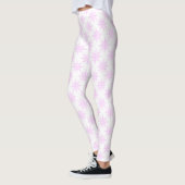 Leggings Flocon de neige blanc rose pastel Noël (Gauche)
