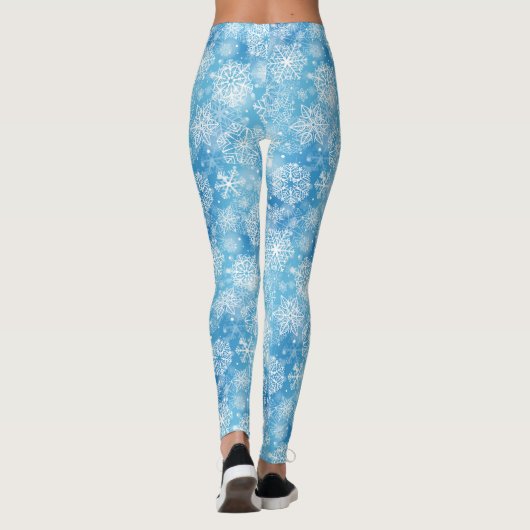 Leggings Flocon de neige bleu (Dos)