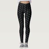 Leggings Flocon de neige bleu clair Motif sur noir (Devant)