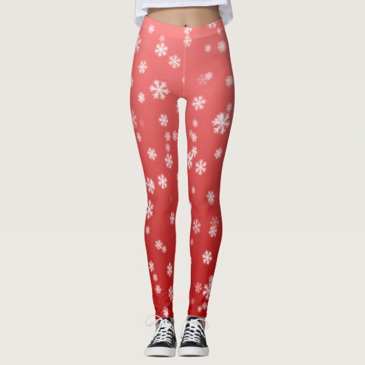 Leggings Flocon de neige de Noël (Devant)