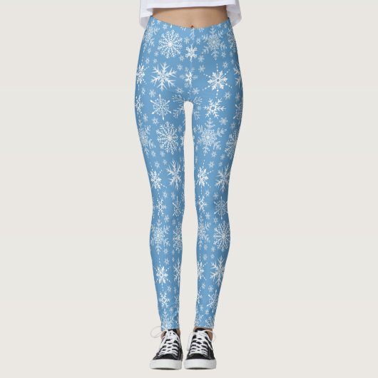 Leggings Flocon de neige de Noël (Devant)