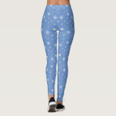 Leggings Flocon de neige d'hiver Motif bleu clair Noël (Dos)
