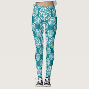 Leggings Flocon de neige floral d'hiver