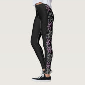Leggings Flocon de neige Noël violet argent (Gauche)