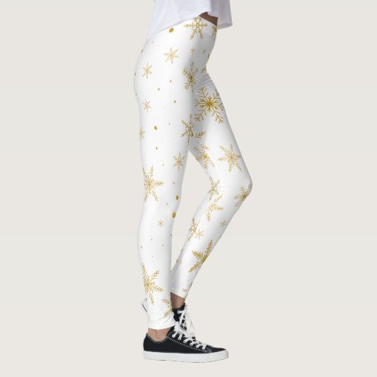 Leggings Flocon de neige Twinkle 3 -Or & Blanc- (Droite)