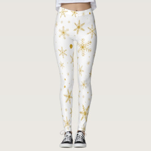 Leggings Flocon de neige Twinkle 3 - Or et blanc -